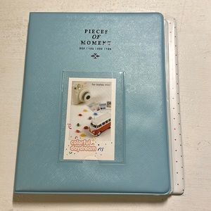 baby blue polaroid picture holder